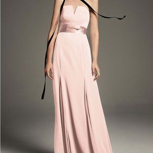 V-Wire Crepe Mermaid in Blush, White by Vera Wang